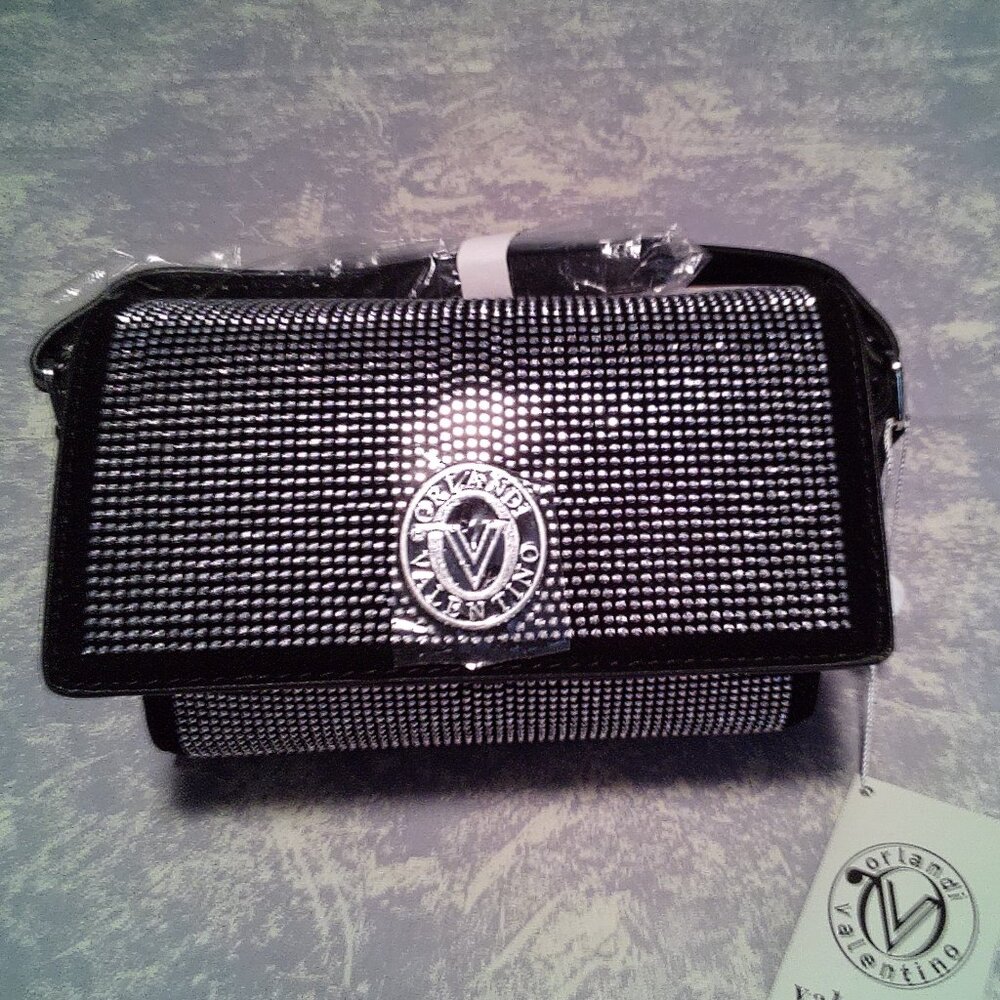 Valentini Orlandi Black w/Silver Glitter Evening Bag